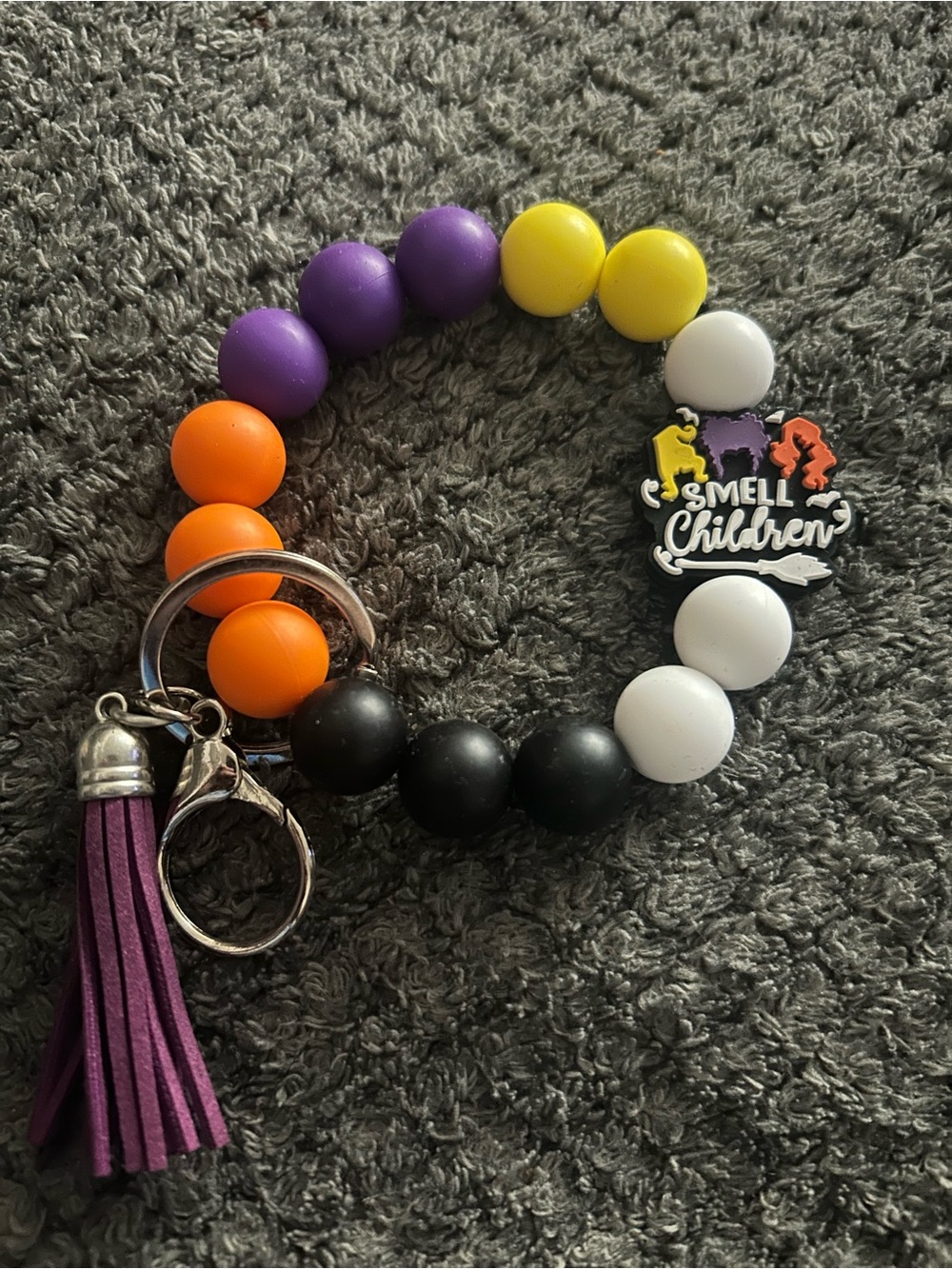 Hand Crafted Hocus Pocus Beaded Keyring Bracelet